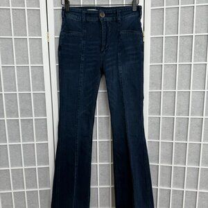 Anthropologie Pilcro Womens Jeans Size 27 High Rise Dark Wash Flare inseam